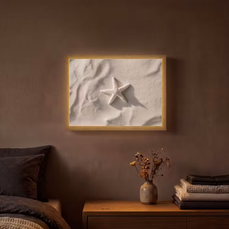 Lightbox - Wandlamp - Strand - Zeester - Zand - Beige — 3