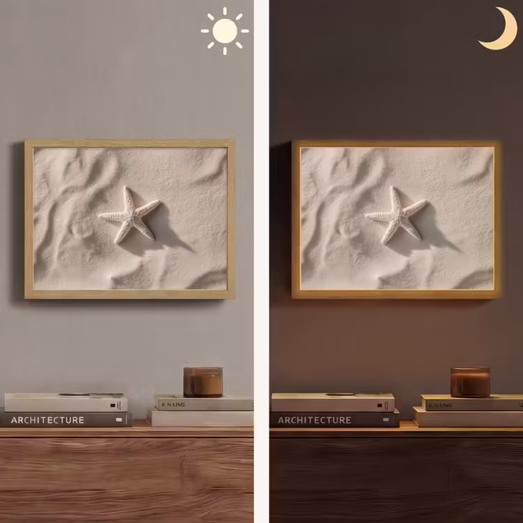 Lightbox - Wandlamp - Strand - Zeester - Zand - Beige — 6