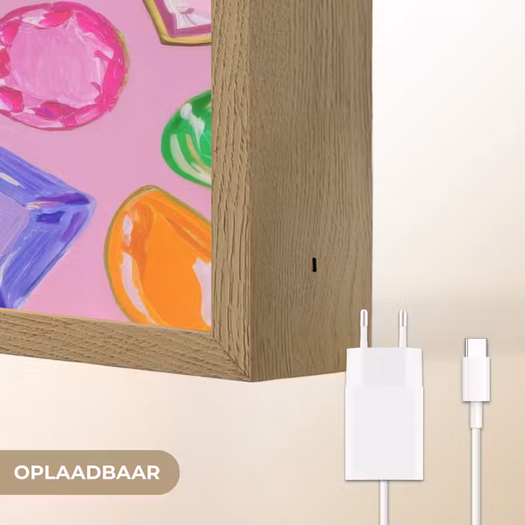Lightbox - Wandlamp - Edelstenen - Vormen - Hartje - Kleurrijk — 7