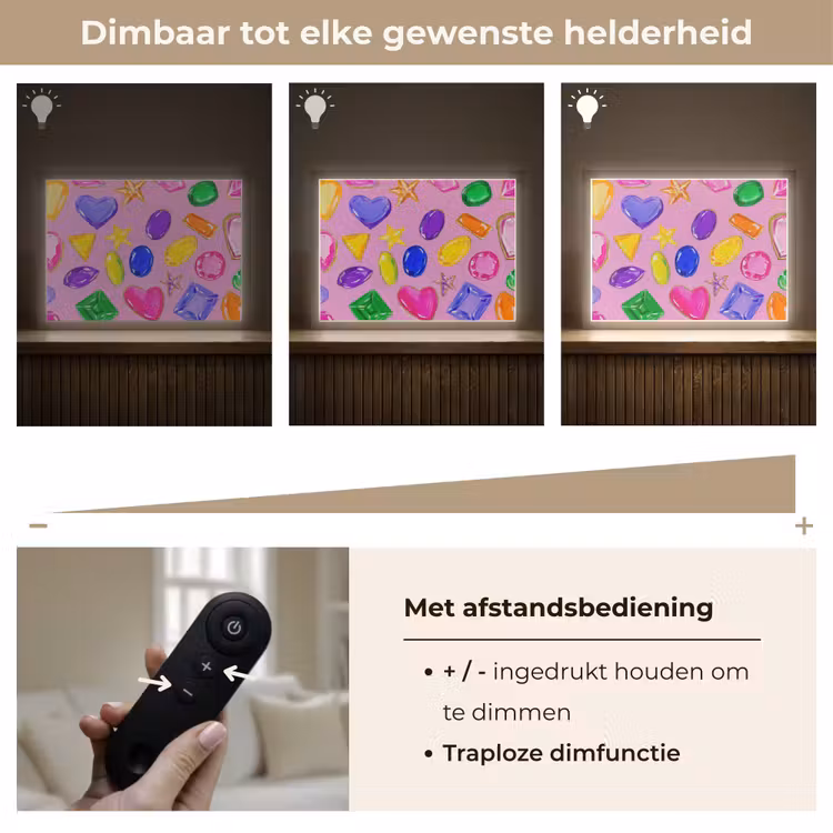 Lightbox - Wandlamp - Edelstenen - Vormen - Hartje - Kleurrijk — 9