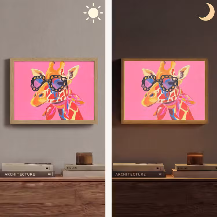 Lightbox - Wandlamp - Giraf - Roze - Bril - Sjaal — 6