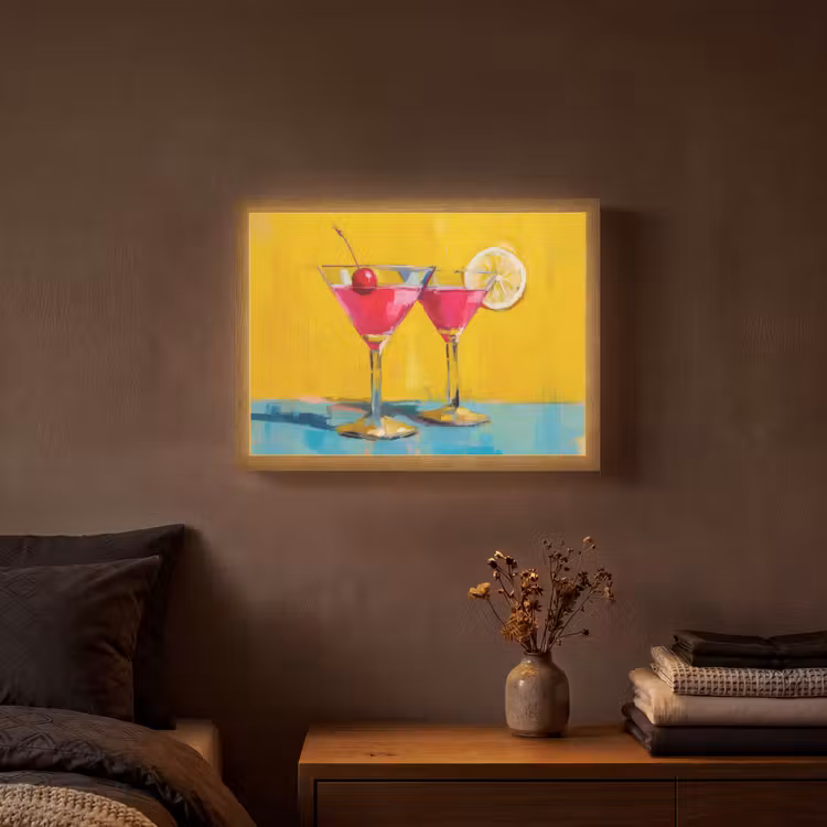 Lightbox - Wandlamp - Glazen - Cocktail - Citroen - Kers — 3