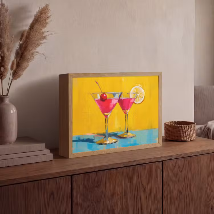 Lightbox - Wandlamp - Glazen - Cocktail - Citroen - Kers — 4