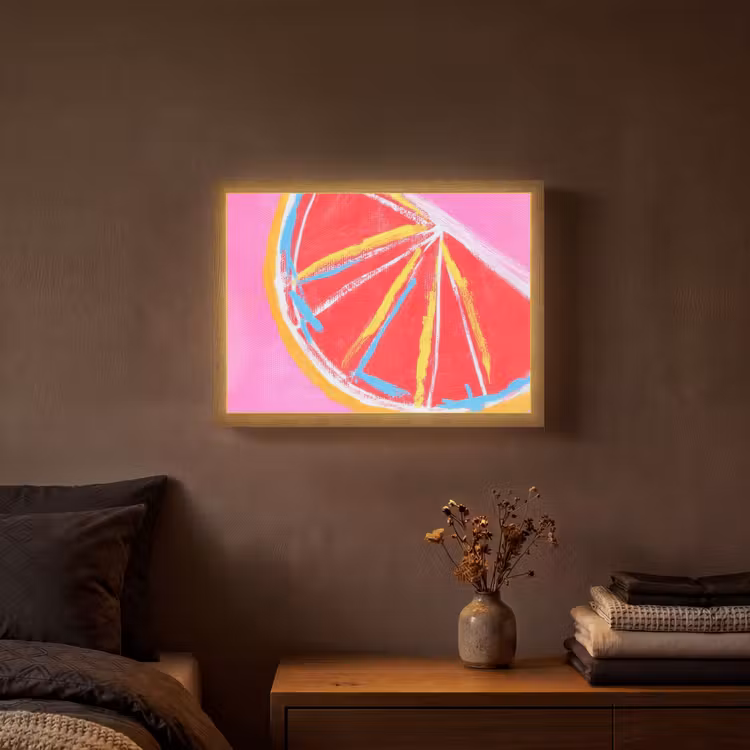 Lightbox - Wandlamp - Grapefruit - Geschilderd - Roze - Strepen — 3