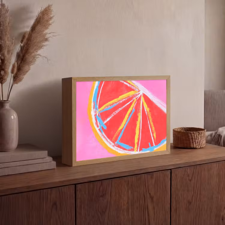 Lightbox - Wandlamp - Grapefruit - Geschilderd - Roze - Strepen — 4