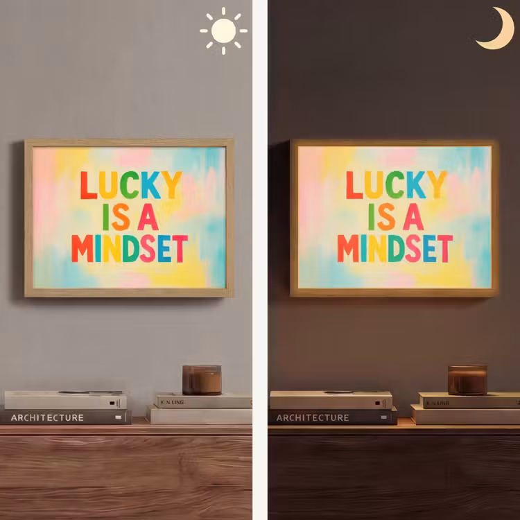 Lightbox - Wandlamp - Quote - Lucky - Regenboogkleuren — 6