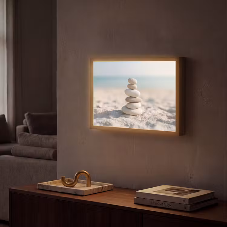 Lightbox - Wandlamp - Stenen - Stapel - Zand - Zee — 2