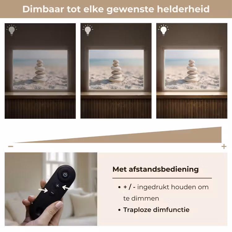 Lightbox - Wandlamp - Stenen - Stapel - Zand - Zee — 9