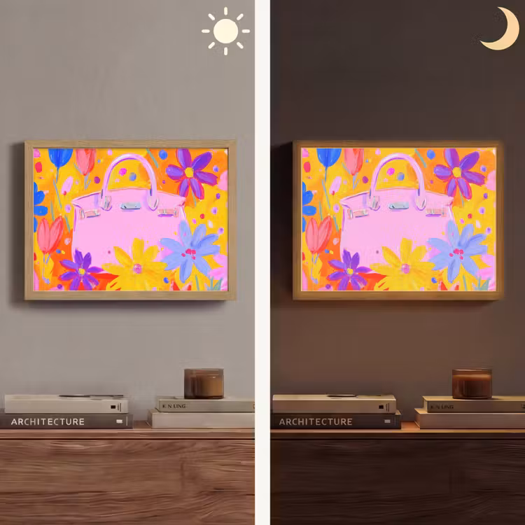 Lightbox - Wandlamp - Tas - Roze - Bloemen — 6