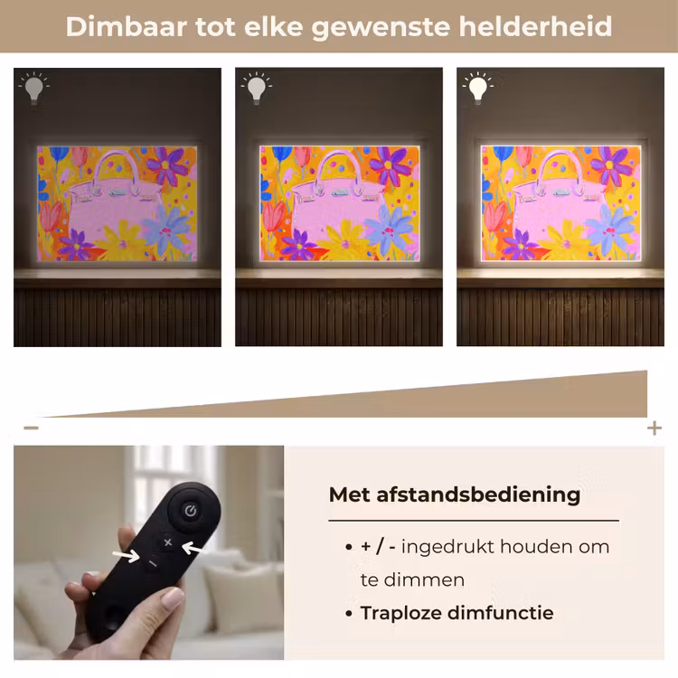 Lightbox - Wandlamp - Tas - Roze - Bloemen — 9