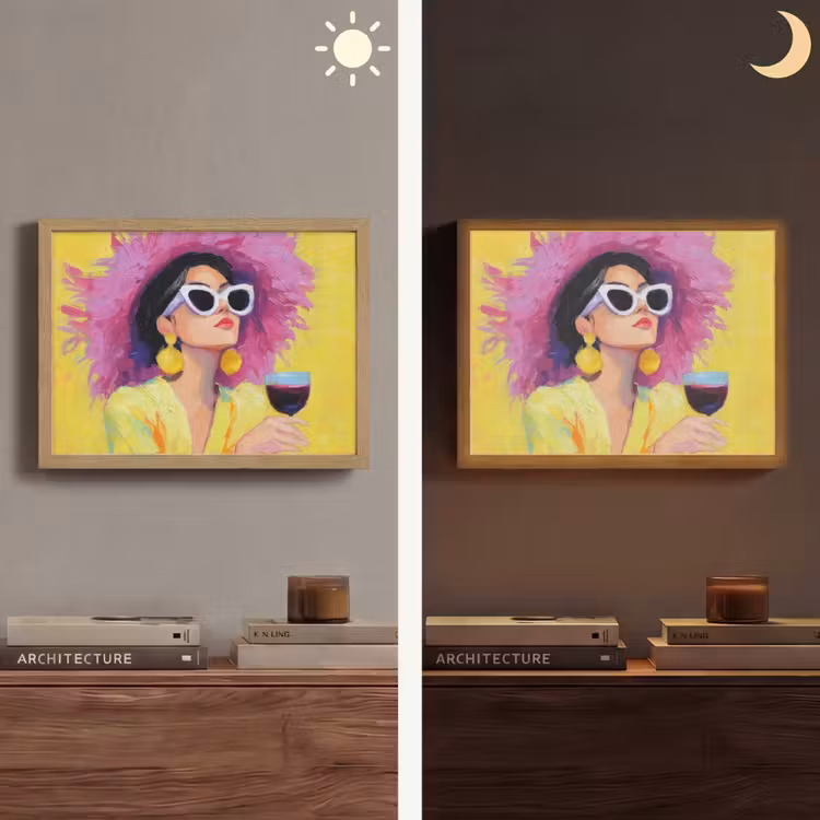 Lightbox - Wandlamp - Vrouw - Hoed - Paars - Wijn — 6