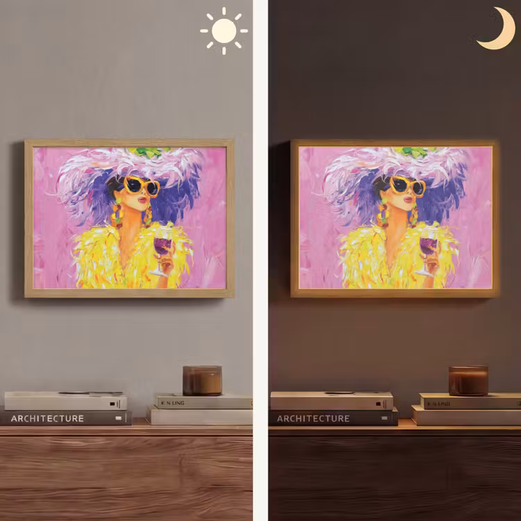 Lightbox - Wandlamp - Zonnebril - Vrouw - Jas - Veren — 6