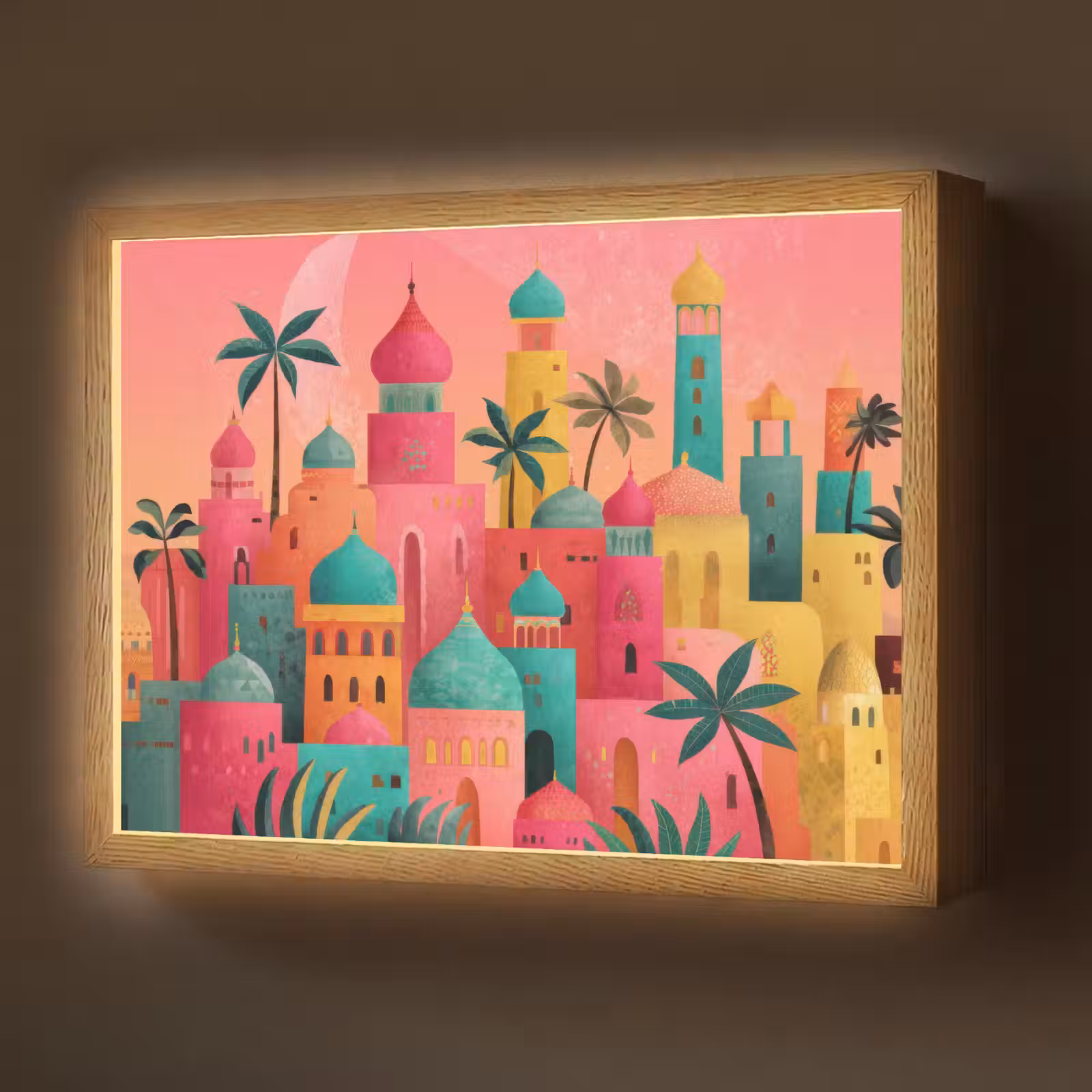 Lightbox - Wandlamp - Kleurrijk - Palmbomen - Islamitisch — 1