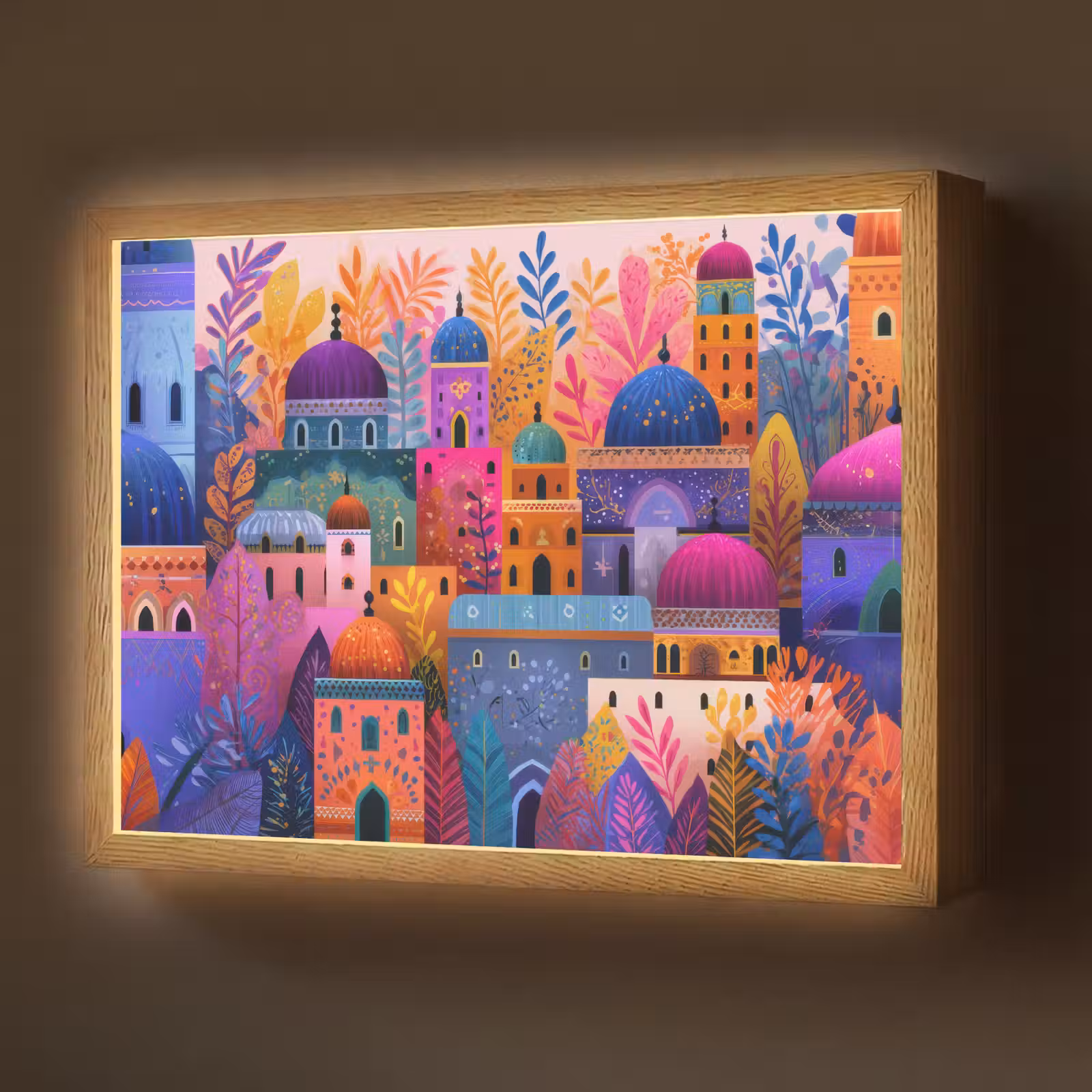 Lightbox - Wandlamp - Kleurrijk paradijs - Levendig - Islamitisch — 1