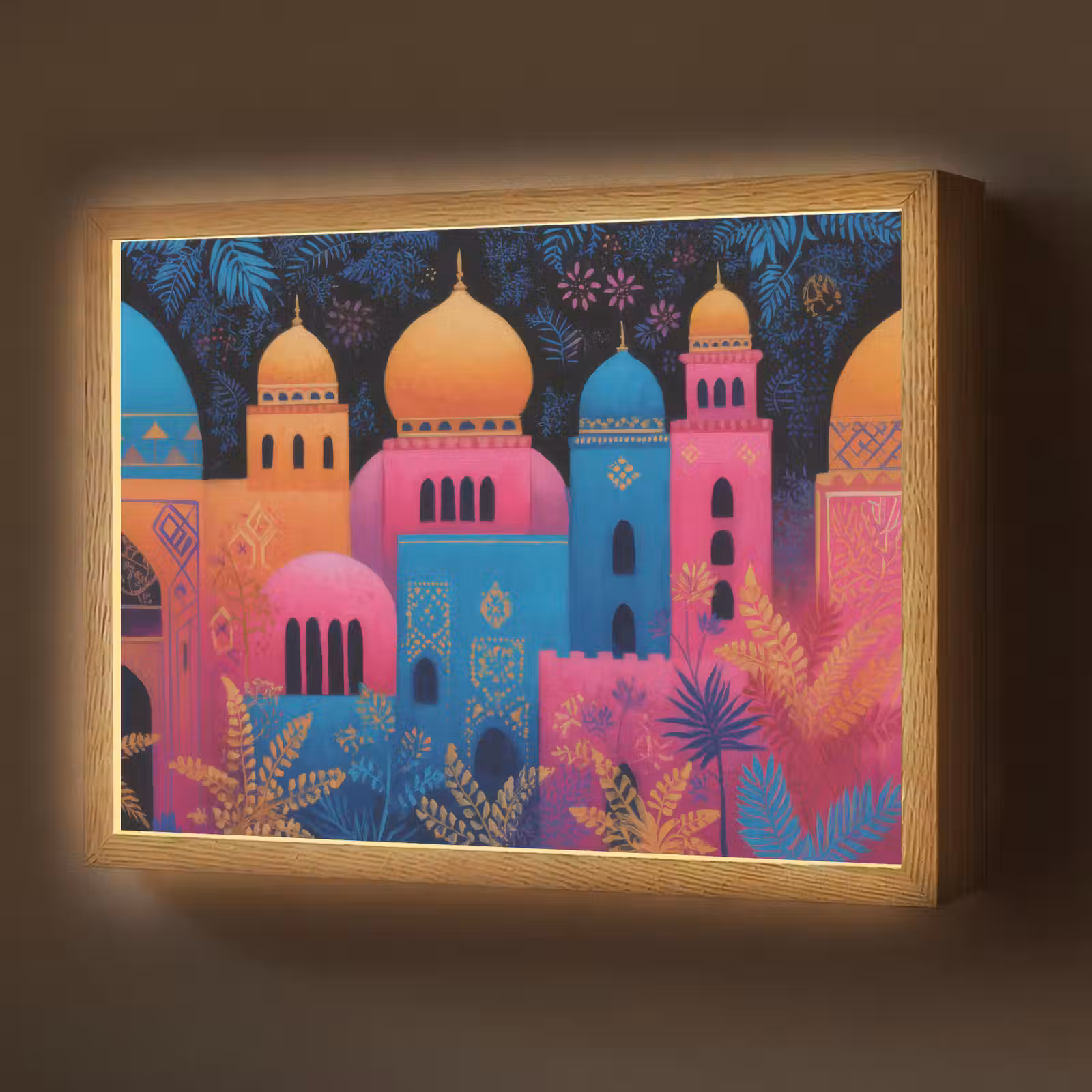 Lightbox - Wandlamp - Kleurrijk - Stad - Nacht - Islamitisch — 1