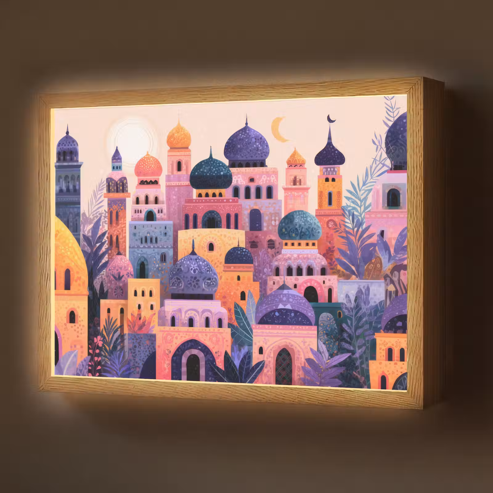 Lightbox - Wandlamp - Kleurrijke stad - Zon - Islamitisch — 1