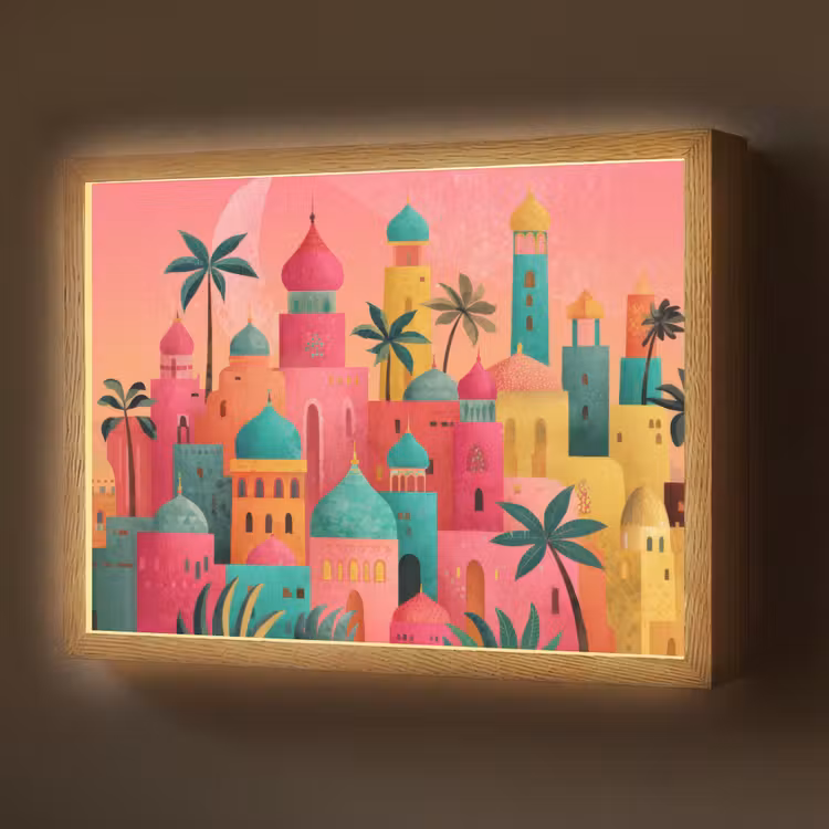 Lightbox - Wandlamp - Kleurrijk - Palmbomen - Islamitisch — 1