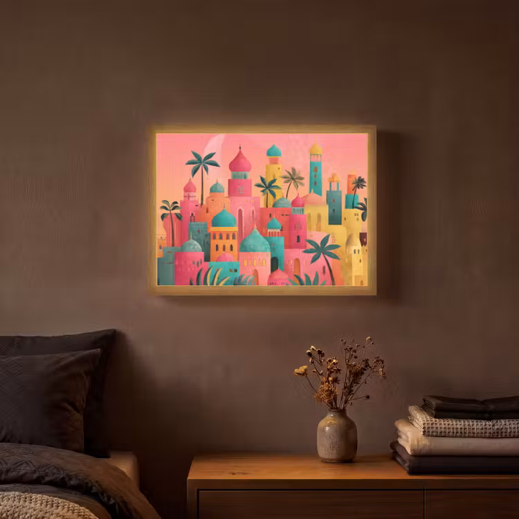 Lightbox - Wandlamp - Kleurrijk - Palmbomen - Islamitisch — 3
