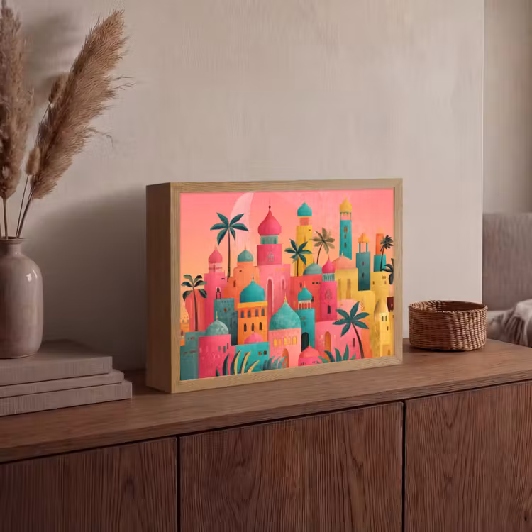 Lightbox - Wandlamp - Kleurrijk - Palmbomen - Islamitisch — 4