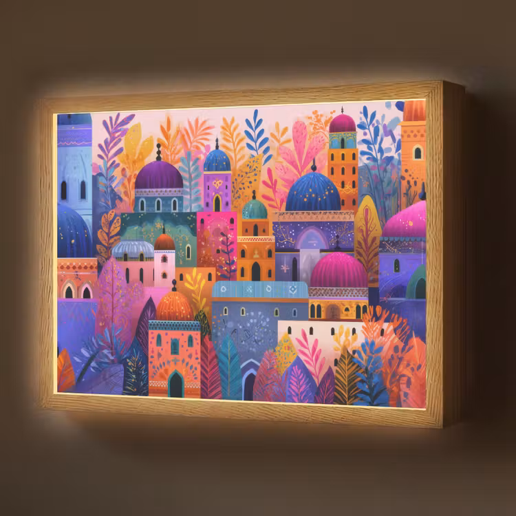 Lightbox - Wandlamp - Kleurrijk paradijs - Levendig - Islamitisch — 1
