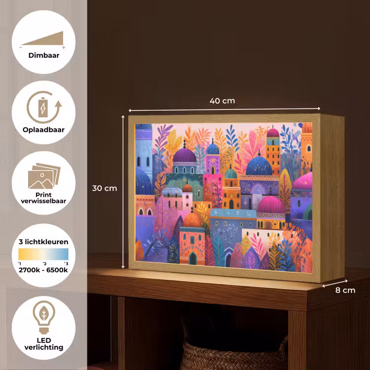 Lightbox - Wandlamp - Kleurrijk paradijs - Levendig - Islamitisch — 10