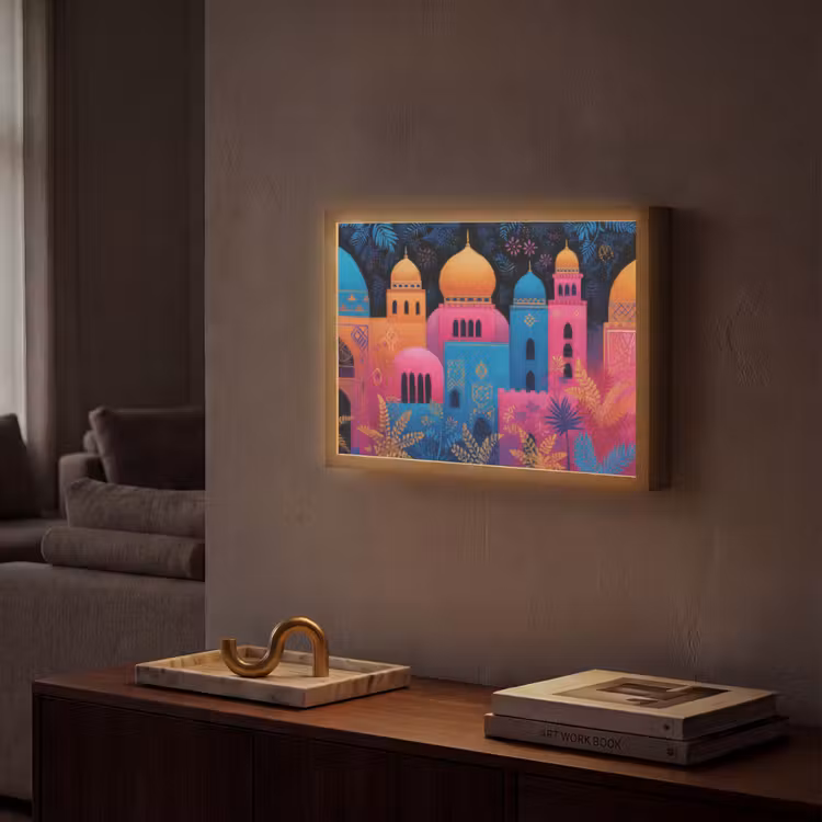 Lightbox - Wandlamp - Kleurrijk - Stad - Nacht - Islamitisch — 2