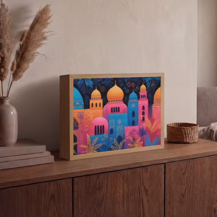 Lightbox - Wandlamp - Kleurrijk - Stad - Nacht - Islamitisch — 4
