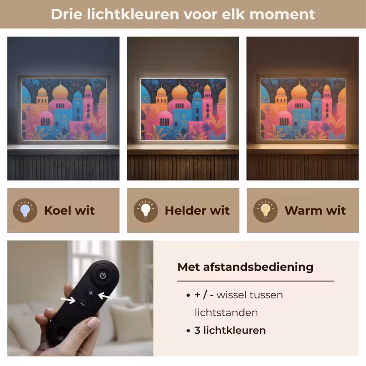 Lightbox - Wandlamp - Kleurrijk - Stad - Nacht - Islamitisch — 8