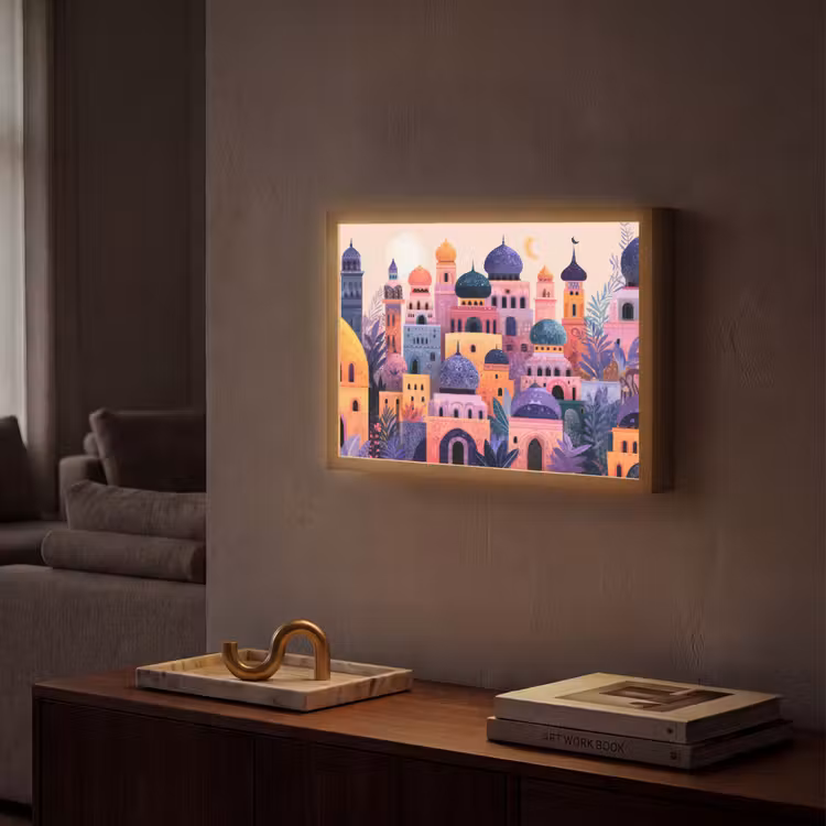 Lightbox - Wandlamp - Kleurrijke stad - Zon - Islamitisch — 2