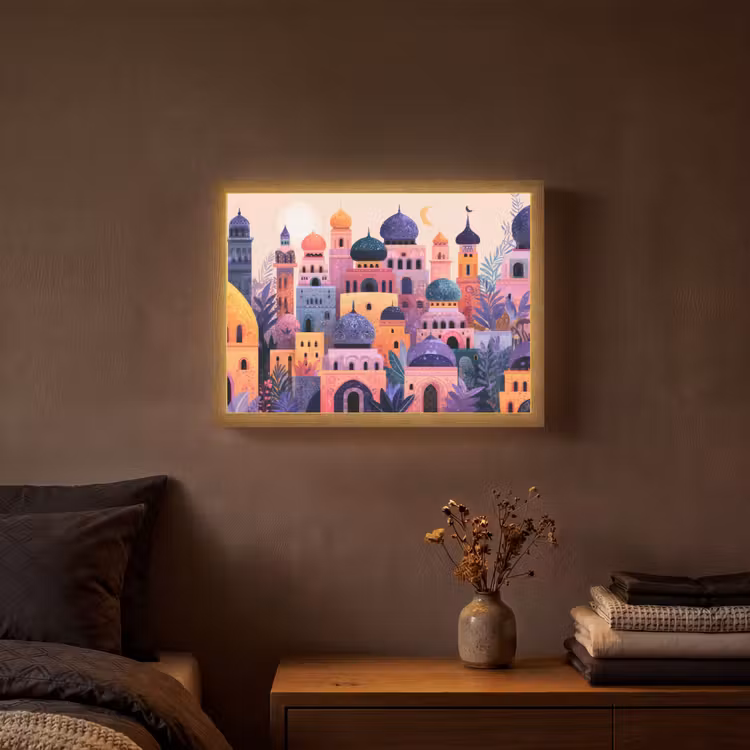 Lightbox - Wandlamp - Kleurrijke stad - Zon - Islamitisch — 3