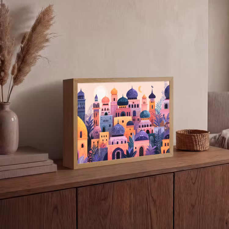 Lightbox - Wandlamp - Kleurrijke stad - Zon - Islamitisch — 4