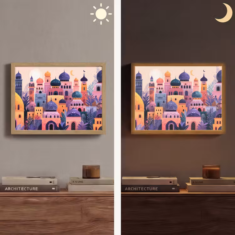 Lightbox - Wandlamp - Kleurrijke stad - Zon - Islamitisch — 6
