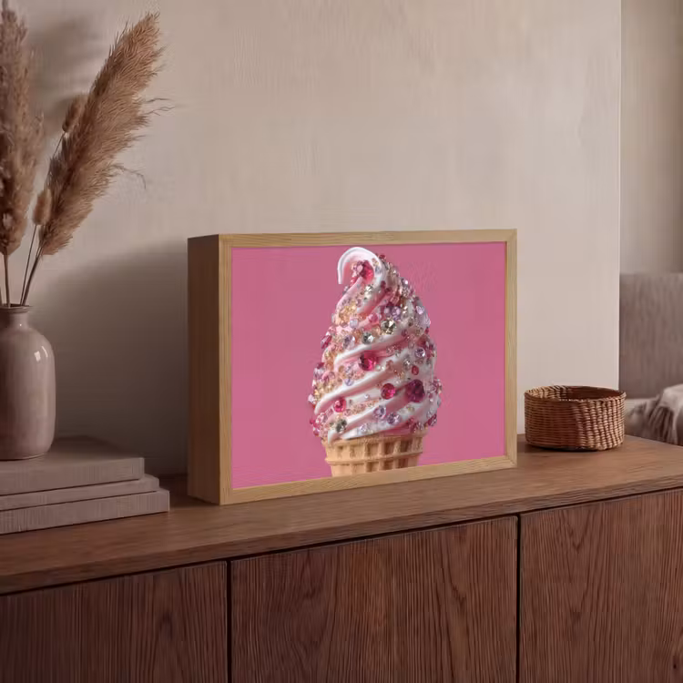Lightbox - Wandlamp - Softijs - Edelstenen - Roze - Hoorntje — 4