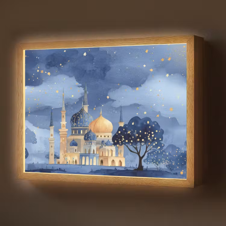 Lightbox - Wandlamp - Sterrenhemel - Goud - Moskee — 1