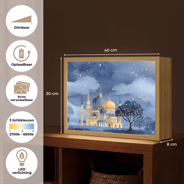 Lightbox - Wandlamp - Sterrenhemel - Goud - Moskee — 10