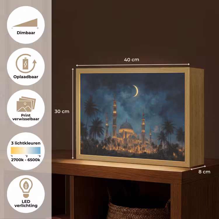 Lightbox - Wandlamp - Sterrenhemel - Maan - Palmbomen - Moskee — 10