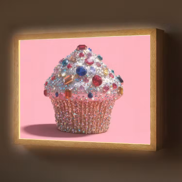 Lightbox - Wandlamp - Cupcake - Kleurrijk - Edelstenen — 1