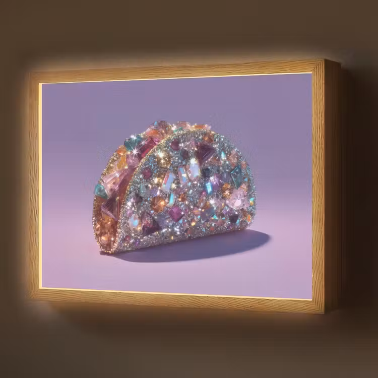Lightbox - Wandlamp - Edelstenen - Glitters - Paars - Kleurrijk — 1