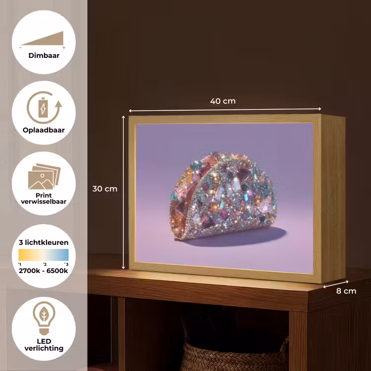 Lightbox - Wandlamp - Edelstenen - Glitters - Paars - Kleurrijk — 10