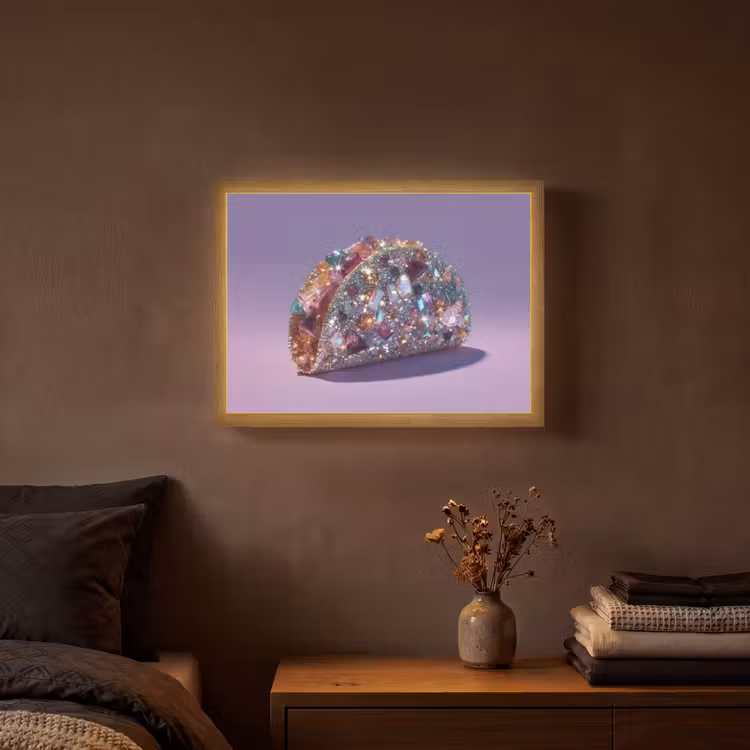 Lightbox - Wandlamp - Edelstenen - Glitters - Paars - Kleurrijk — 3