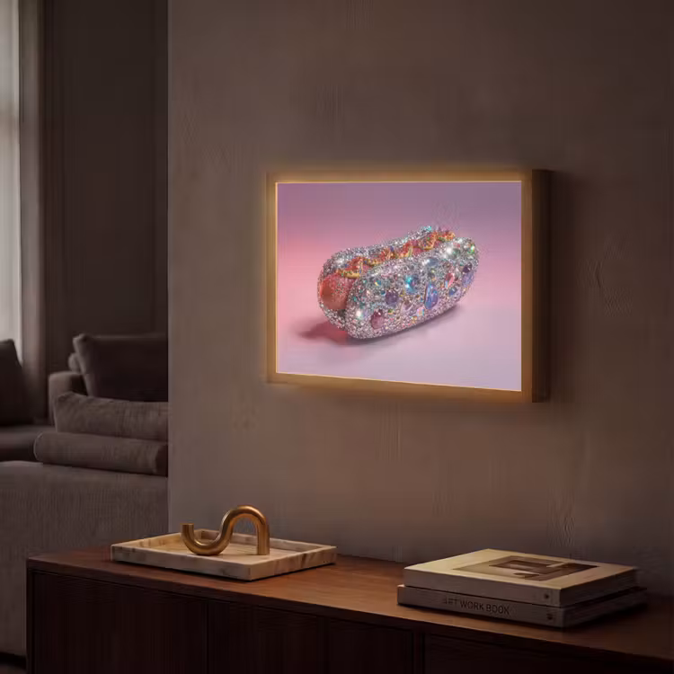 Lightbox - Wandlamp - Hotdog - Steentjes - Glitters - Paars — 2