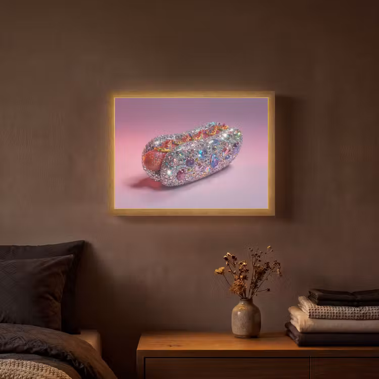 Lightbox - Wandlamp - Hotdog - Steentjes - Glitters - Paars — 3