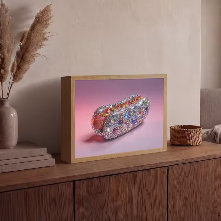 Lightbox - Wandlamp - Hotdog - Steentjes - Glitters - Paars — 4