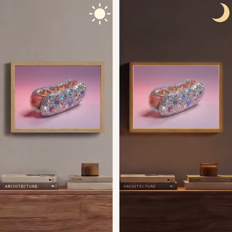 Lightbox - Wandlamp - Hotdog - Steentjes - Glitters - Paars — 6