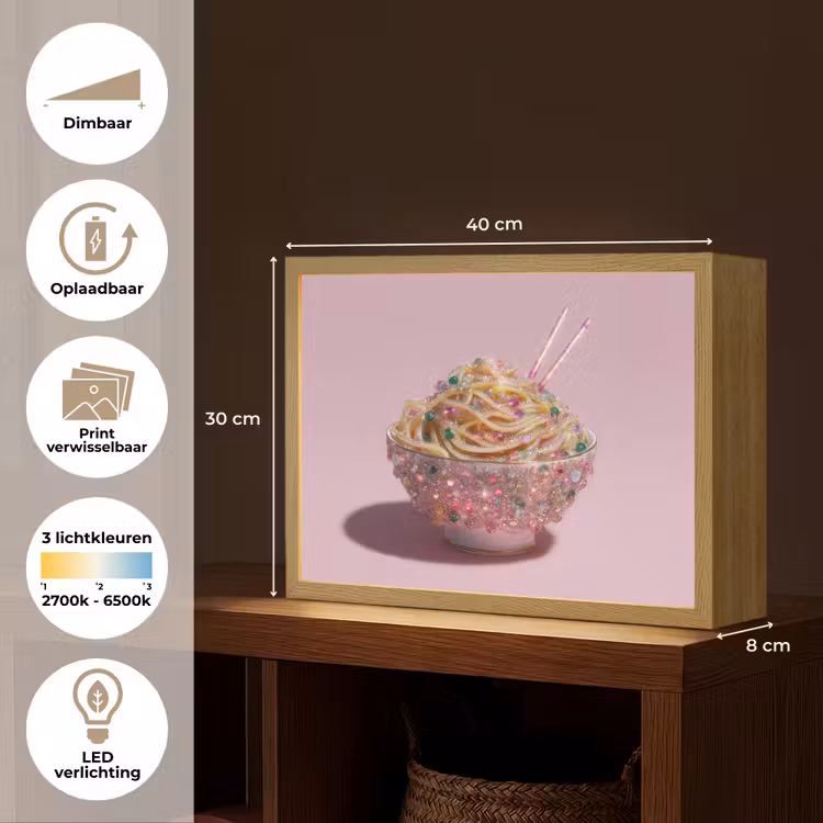 Lightbox - Wandlamp - Noodles - Edelstenen - Stokjes - Roze — 10