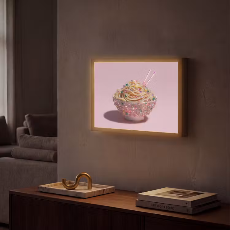 Lightbox - Wandlamp - Noodles - Edelstenen - Stokjes - Roze — 2