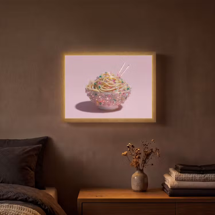 Lightbox - Wandlamp - Noodles - Edelstenen - Stokjes - Roze — 3