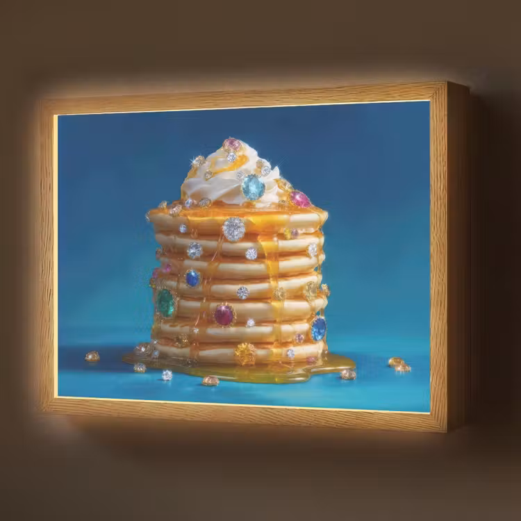 Lightbox - Wandlamp - Pannenkoeken - Steentjes - Glitter - Slagroom — 1