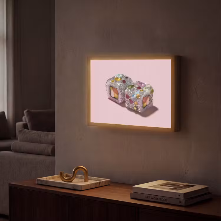 Lightbox - Wandlamp - Sushi - Rolletjes - Steentjes - Kleurrijk — 2