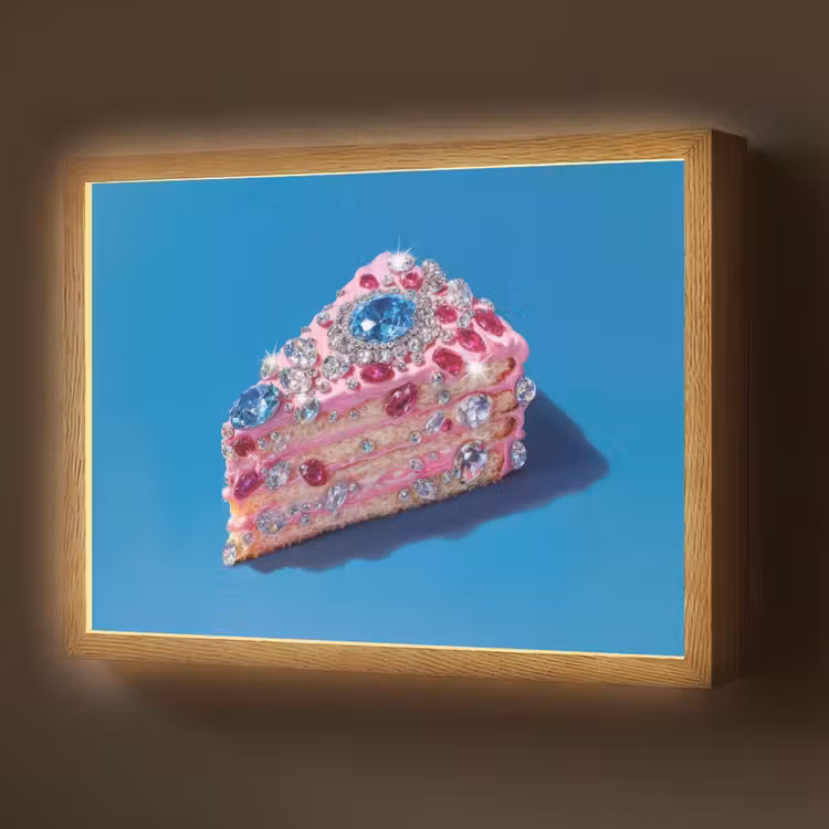 Lightbox - Wandlamp - Taart - Edelstenen - Glitters - Roze — 1